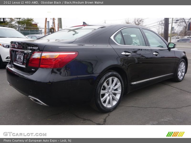 Obsidian Black / Black/Medium Brown Walnut 2012 Lexus LS 460 AWD