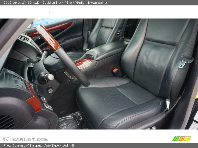 Obsidian Black / Black/Medium Brown Walnut 2012 Lexus LS 460 AWD