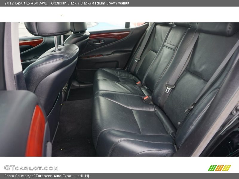 Obsidian Black / Black/Medium Brown Walnut 2012 Lexus LS 460 AWD