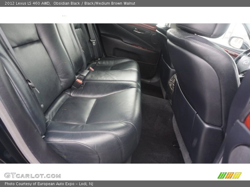 Obsidian Black / Black/Medium Brown Walnut 2012 Lexus LS 460 AWD