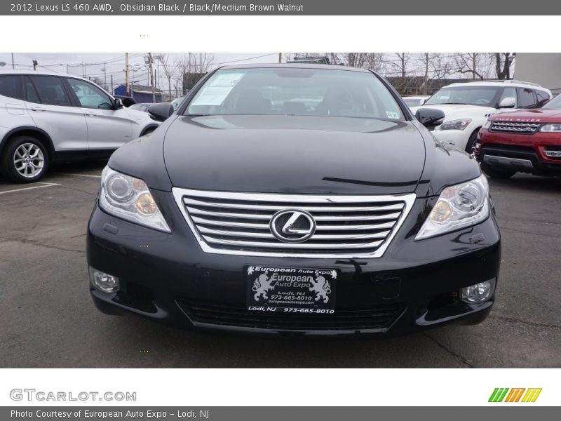 Obsidian Black / Black/Medium Brown Walnut 2012 Lexus LS 460 AWD
