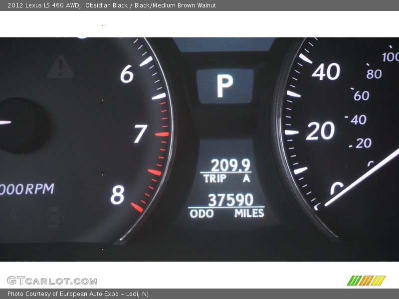 Obsidian Black / Black/Medium Brown Walnut 2012 Lexus LS 460 AWD