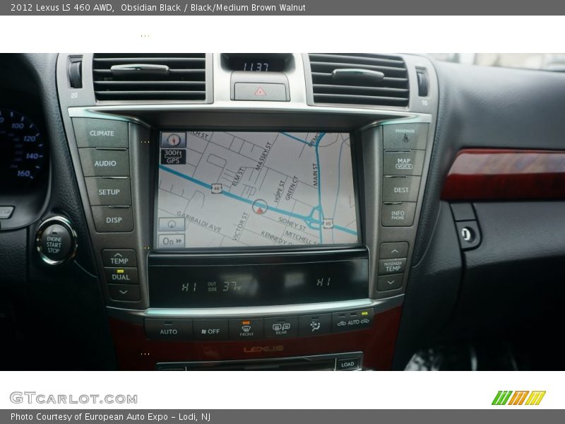 Obsidian Black / Black/Medium Brown Walnut 2012 Lexus LS 460 AWD