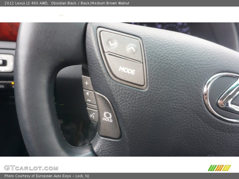 Obsidian Black / Black/Medium Brown Walnut 2012 Lexus LS 460 AWD
