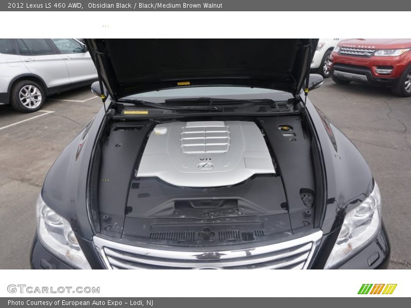 Obsidian Black / Black/Medium Brown Walnut 2012 Lexus LS 460 AWD