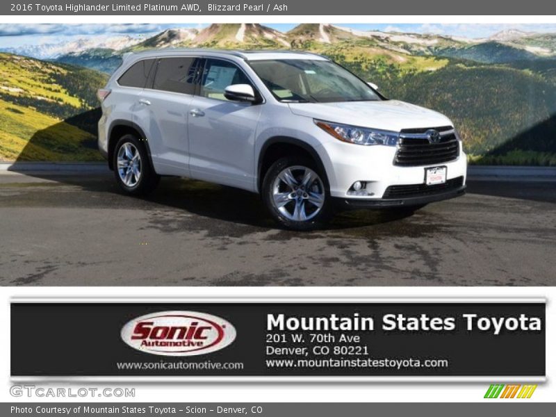Blizzard Pearl / Ash 2016 Toyota Highlander Limited Platinum AWD