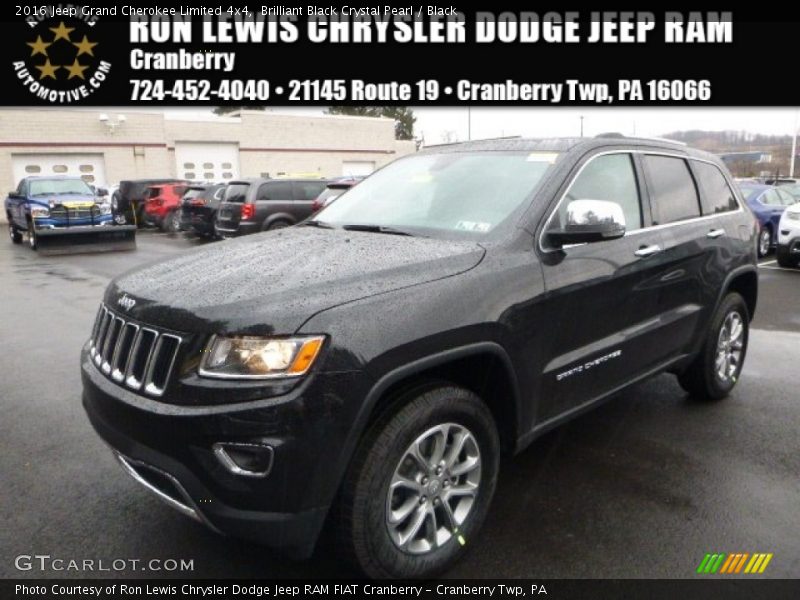 Brilliant Black Crystal Pearl / Black 2016 Jeep Grand Cherokee Limited 4x4