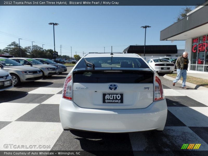 Blizzard White Pearl / Misty Gray 2012 Toyota Prius 3rd Gen Three Hybrid