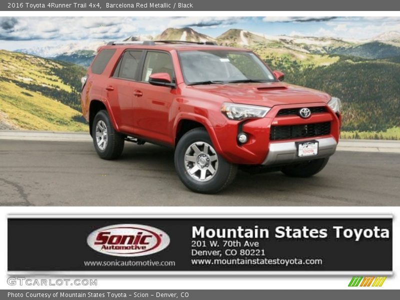 Barcelona Red Metallic / Black 2016 Toyota 4Runner Trail 4x4