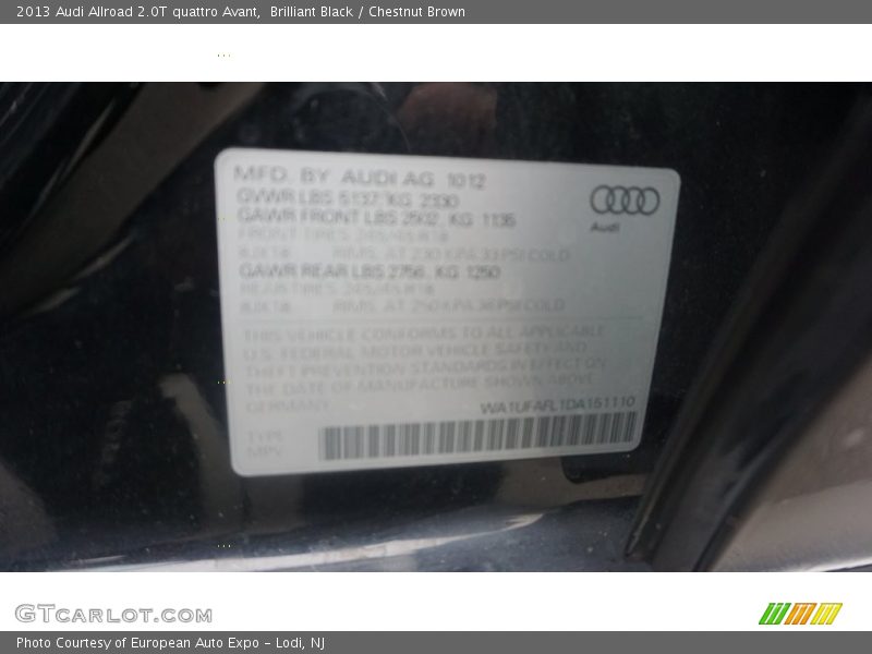 Brilliant Black / Chestnut Brown 2013 Audi Allroad 2.0T quattro Avant