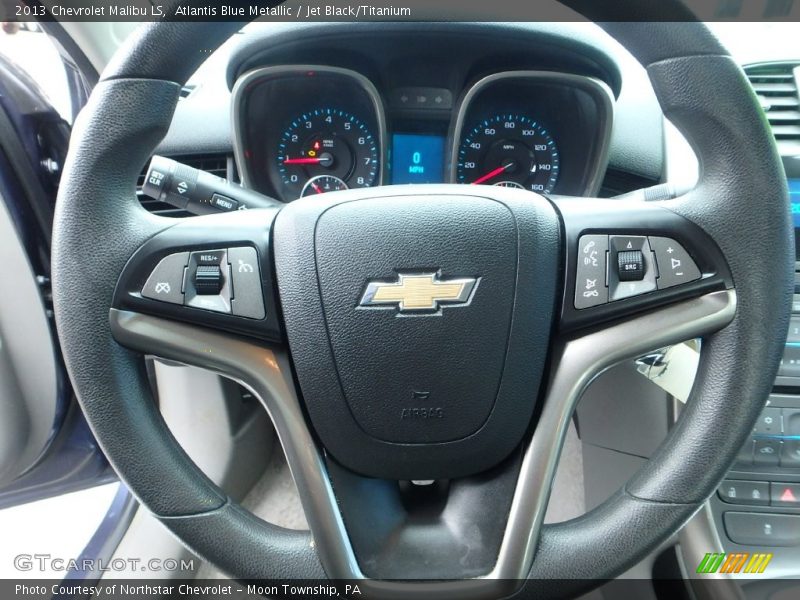 Atlantis Blue Metallic / Jet Black/Titanium 2013 Chevrolet Malibu LS