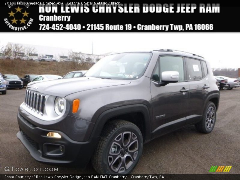 Granite Crystal Metallic / Black 2016 Jeep Renegade Limited 4x4