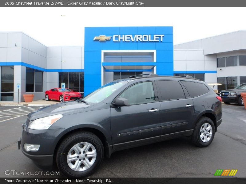 Cyber Gray Metallic / Dark Gray/Light Gray 2009 Chevrolet Traverse LS AWD