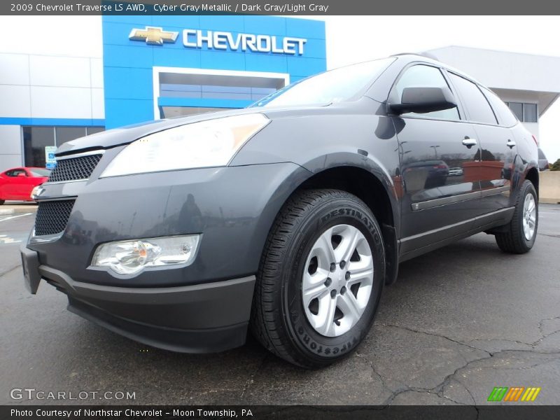 Cyber Gray Metallic / Dark Gray/Light Gray 2009 Chevrolet Traverse LS AWD