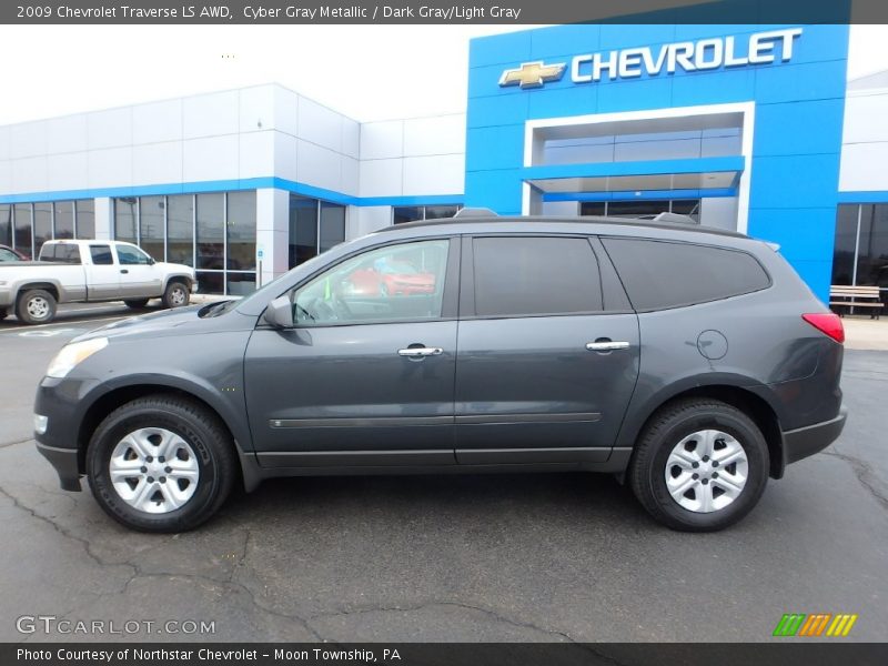 Cyber Gray Metallic / Dark Gray/Light Gray 2009 Chevrolet Traverse LS AWD