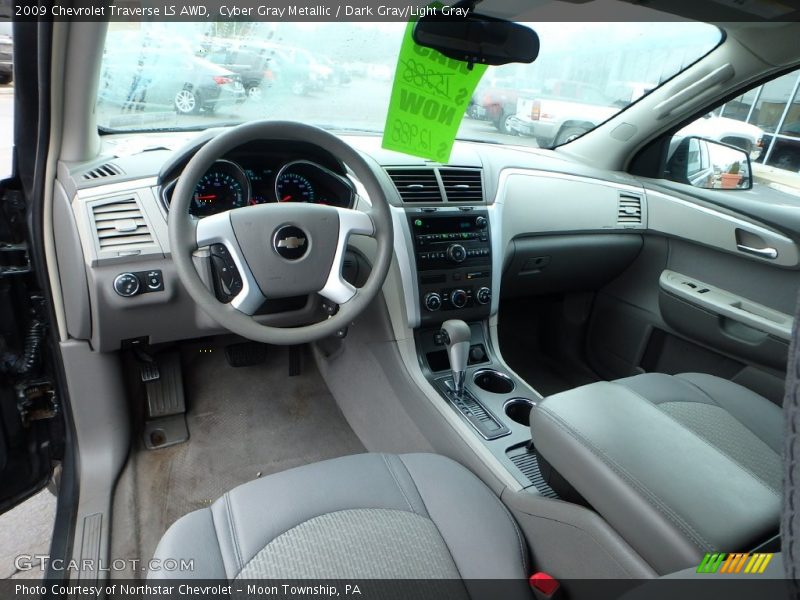 Cyber Gray Metallic / Dark Gray/Light Gray 2009 Chevrolet Traverse LS AWD