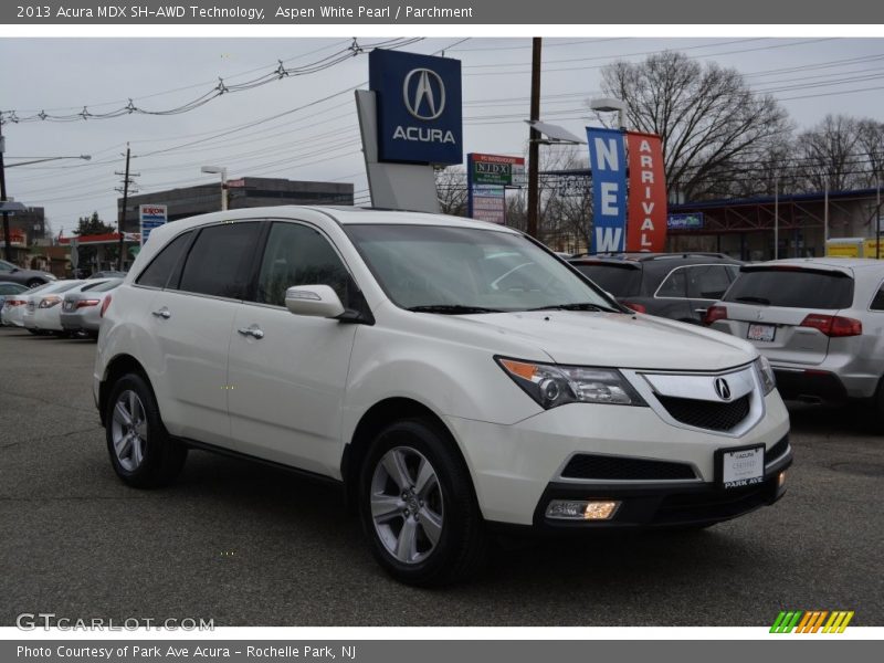 Aspen White Pearl / Parchment 2013 Acura MDX SH-AWD Technology