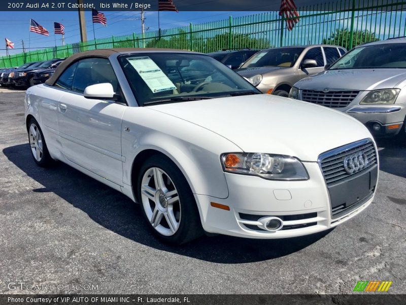 Ibis White / Beige 2007 Audi A4 2.0T Cabriolet