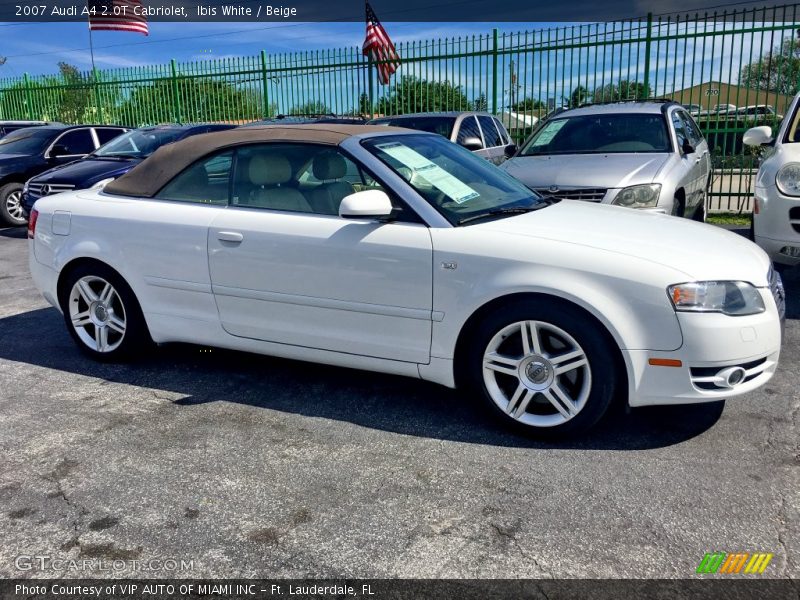 Ibis White / Beige 2007 Audi A4 2.0T Cabriolet