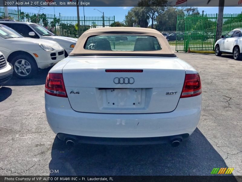 Ibis White / Beige 2007 Audi A4 2.0T Cabriolet