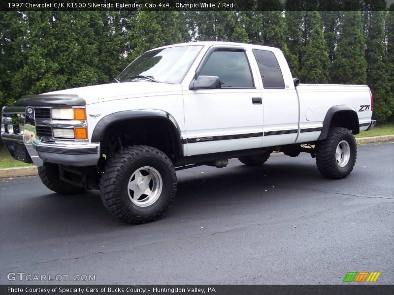 Olympic White / Red 1997 Chevrolet C/K K1500 Silverado Extended Cab 4x4