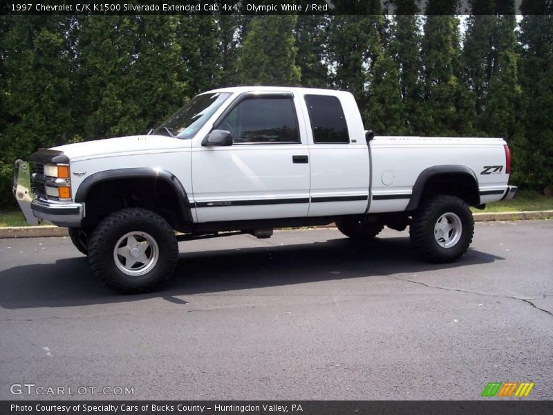 Olympic White / Red 1997 Chevrolet C/K K1500 Silverado Extended Cab 4x4