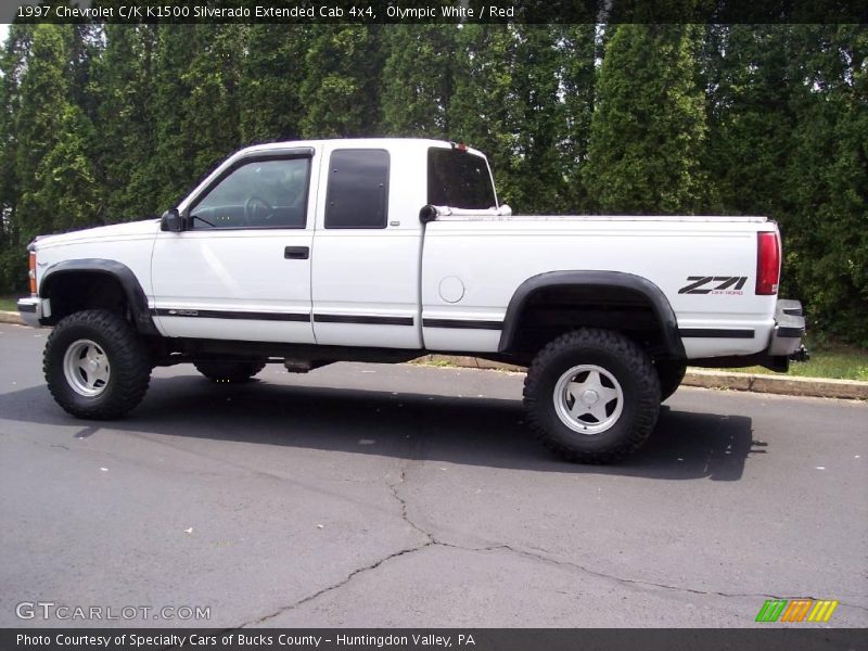 Olympic White / Red 1997 Chevrolet C/K K1500 Silverado Extended Cab 4x4