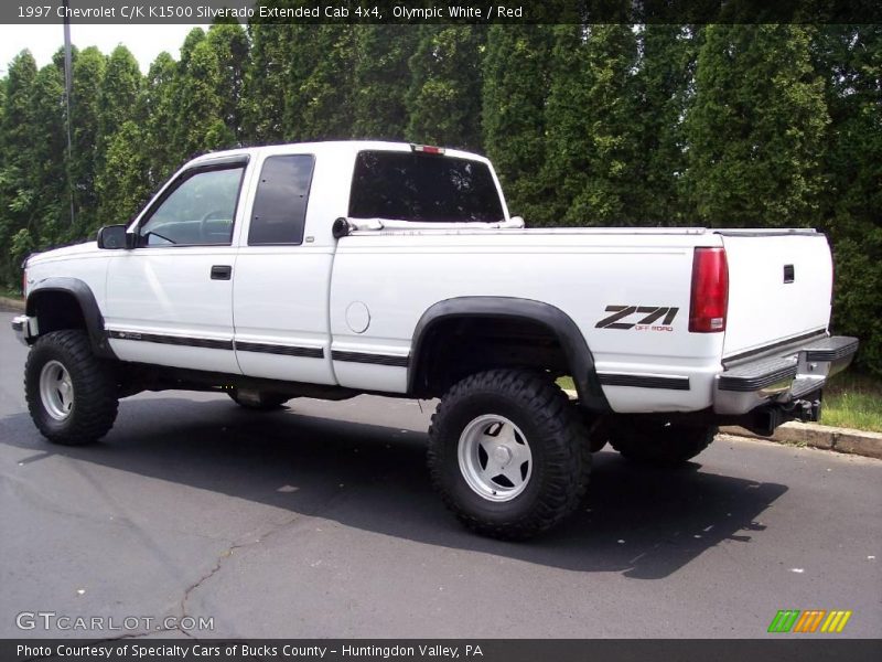 Olympic White / Red 1997 Chevrolet C/K K1500 Silverado Extended Cab 4x4