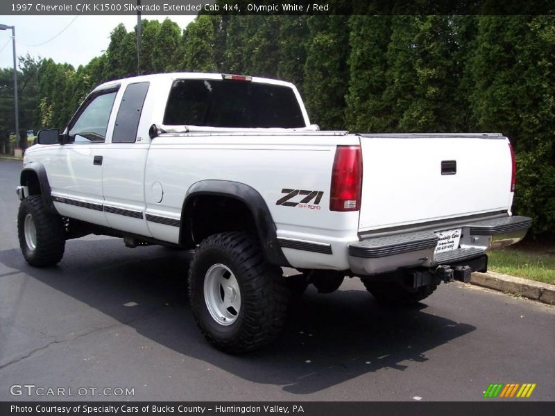 Olympic White / Red 1997 Chevrolet C/K K1500 Silverado Extended Cab 4x4