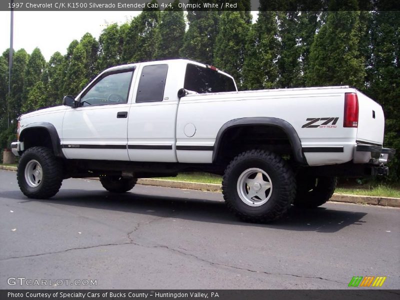 Olympic White / Red 1997 Chevrolet C/K K1500 Silverado Extended Cab 4x4