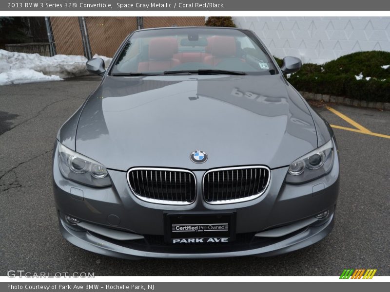 Space Gray Metallic / Coral Red/Black 2013 BMW 3 Series 328i Convertible