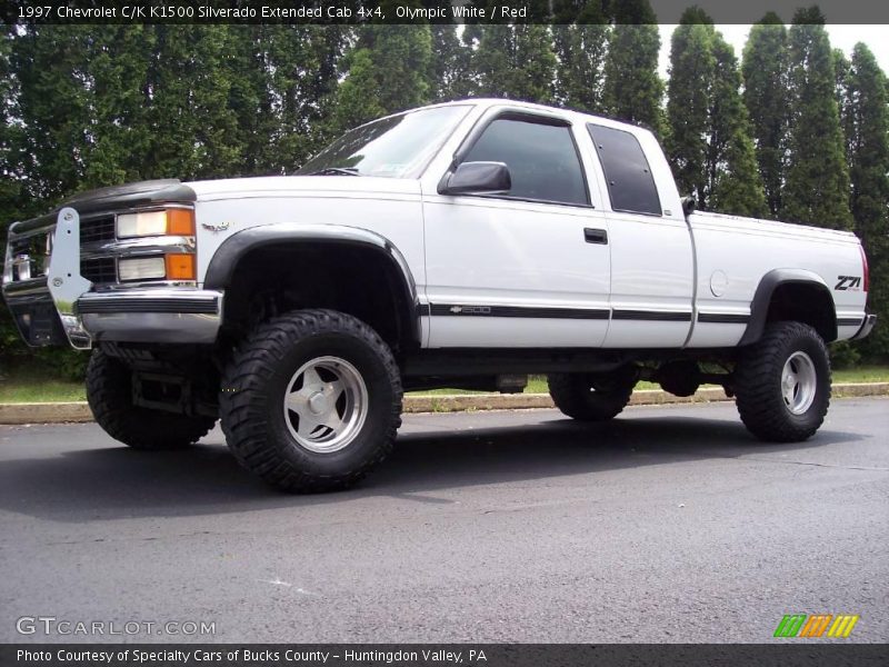 Olympic White / Red 1997 Chevrolet C/K K1500 Silverado Extended Cab 4x4