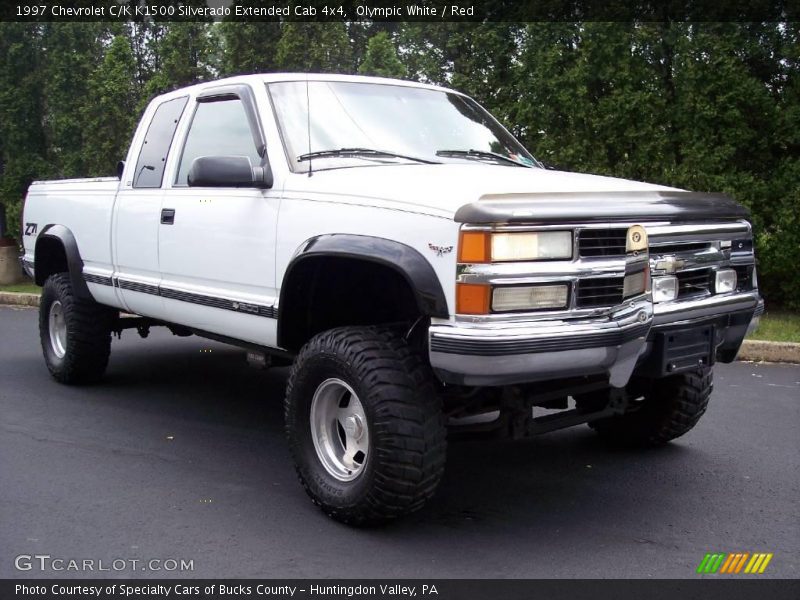 Olympic White / Red 1997 Chevrolet C/K K1500 Silverado Extended Cab 4x4