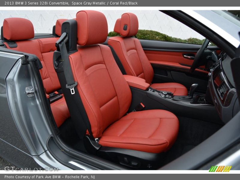 Space Gray Metallic / Coral Red/Black 2013 BMW 3 Series 328i Convertible