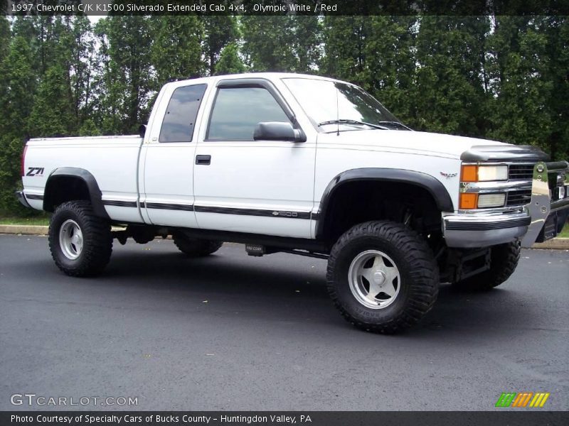 Olympic White / Red 1997 Chevrolet C/K K1500 Silverado Extended Cab 4x4