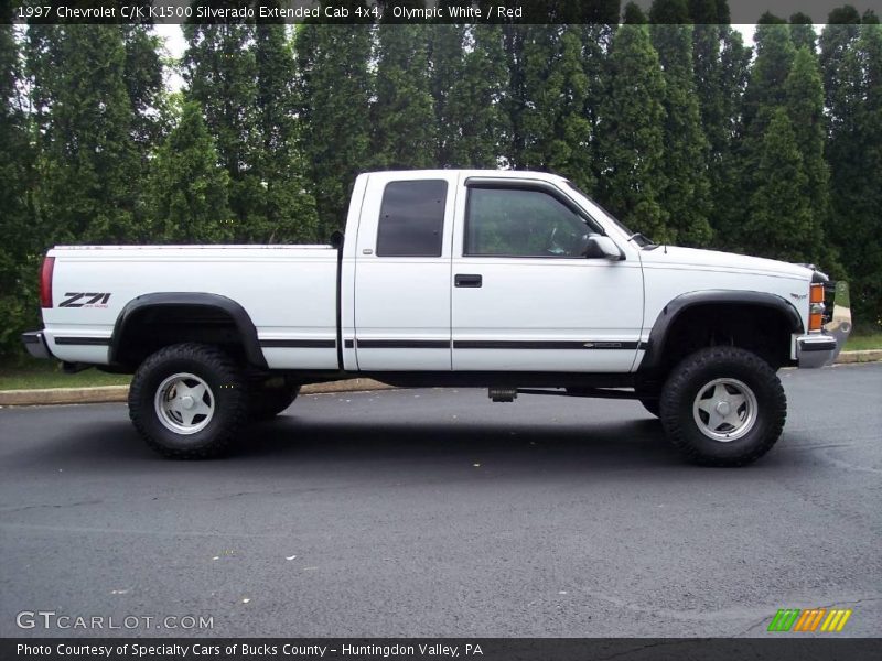 Olympic White / Red 1997 Chevrolet C/K K1500 Silverado Extended Cab 4x4