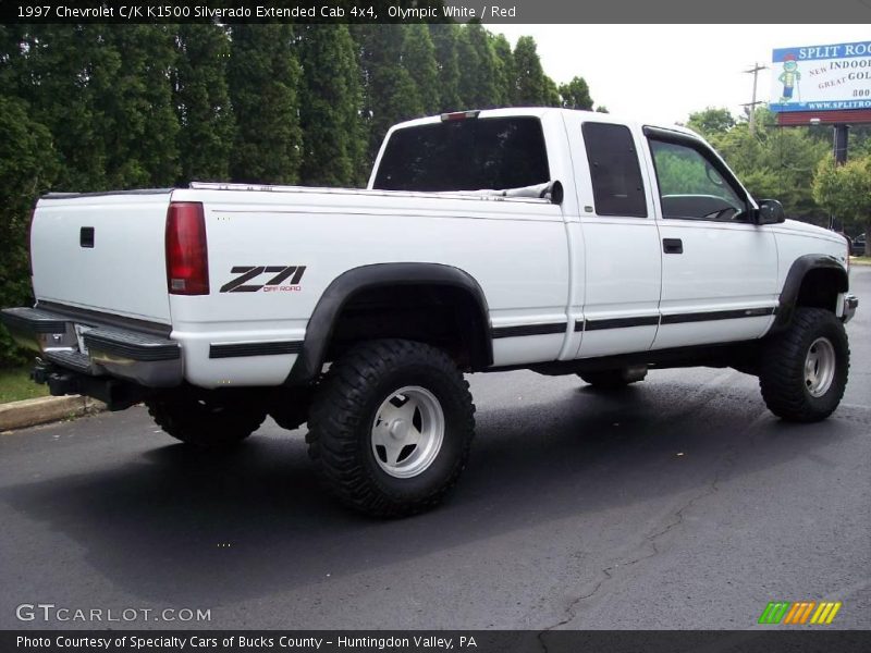 Olympic White / Red 1997 Chevrolet C/K K1500 Silverado Extended Cab 4x4