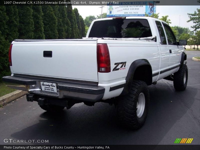 Olympic White / Red 1997 Chevrolet C/K K1500 Silverado Extended Cab 4x4