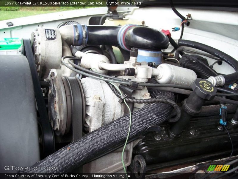 Olympic White / Red 1997 Chevrolet C/K K1500 Silverado Extended Cab 4x4