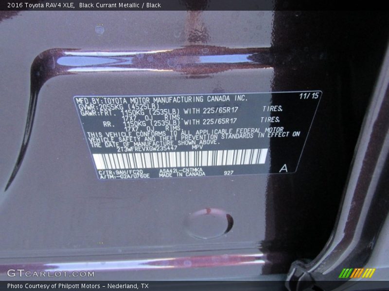 Black Currant Metallic / Black 2016 Toyota RAV4 XLE