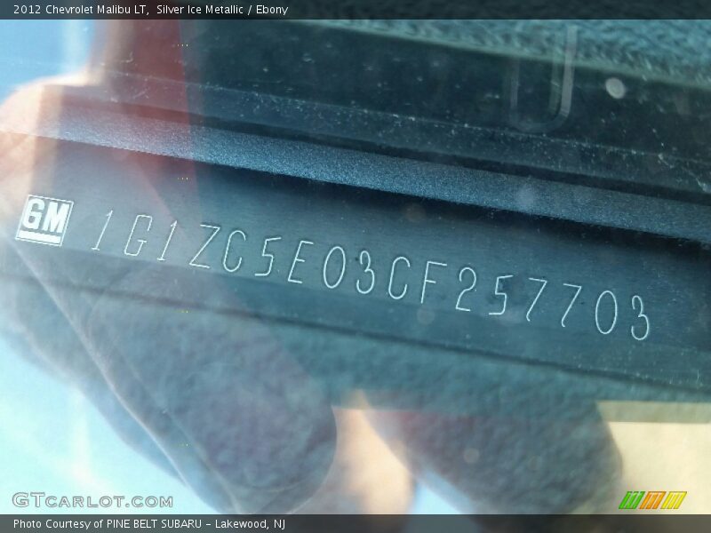 Silver Ice Metallic / Ebony 2012 Chevrolet Malibu LT