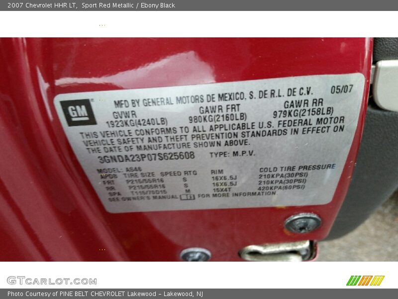 Sport Red Metallic / Ebony Black 2007 Chevrolet HHR LT