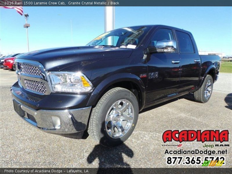 Granite Crystal Metallic / Black 2016 Ram 1500 Laramie Crew Cab