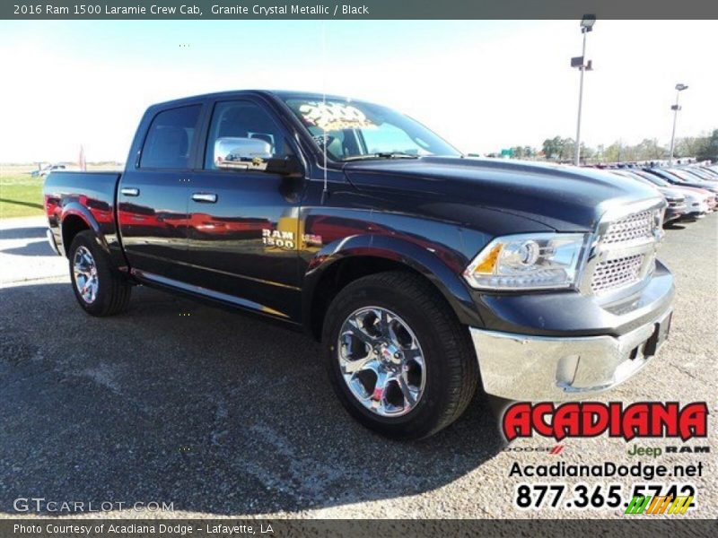 Granite Crystal Metallic / Black 2016 Ram 1500 Laramie Crew Cab