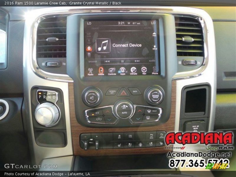 Granite Crystal Metallic / Black 2016 Ram 1500 Laramie Crew Cab