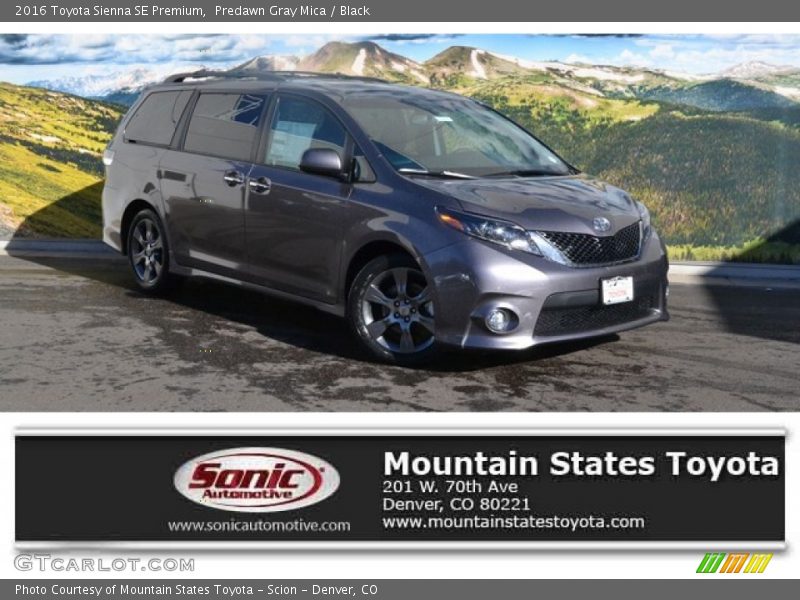 Predawn Gray Mica / Black 2016 Toyota Sienna SE Premium