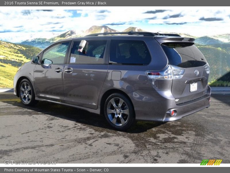 Predawn Gray Mica / Black 2016 Toyota Sienna SE Premium