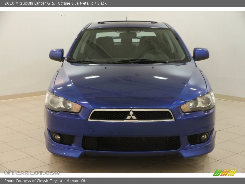 Octane Blue Metallic / Black 2010 Mitsubishi Lancer GTS