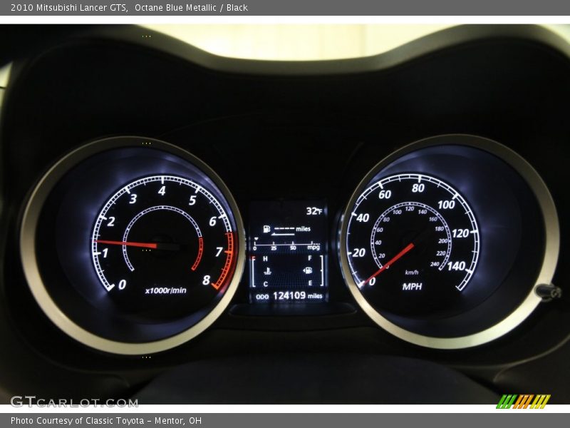 Octane Blue Metallic / Black 2010 Mitsubishi Lancer GTS