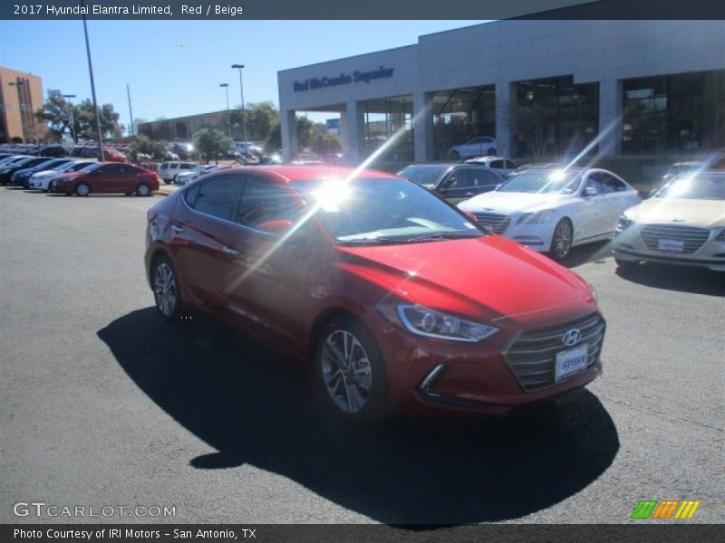 Red / Beige 2017 Hyundai Elantra Limited